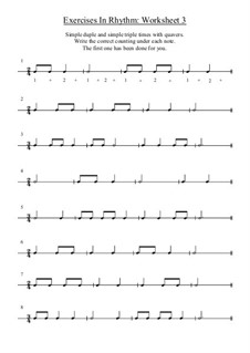 Exercises in Rhythm: Worksheet No.3 by Yvonne Johnson