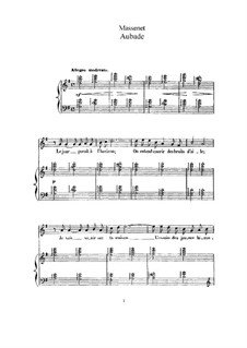 Aubade: Partitura Piano-vocal by Jules Massenet