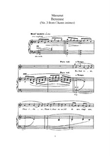 Berceuse: Partitura Piano-vocal by Jules Massenet