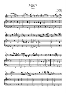 Sonata in D Major for Viola da Gamba and Basso Continuo: Version for alto saxophone and piano by Carl Friedrich Abel