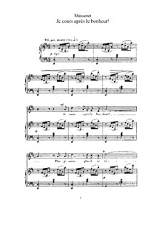 Je cours après le bonheur: para voz alta e piano by Jules Massenet
