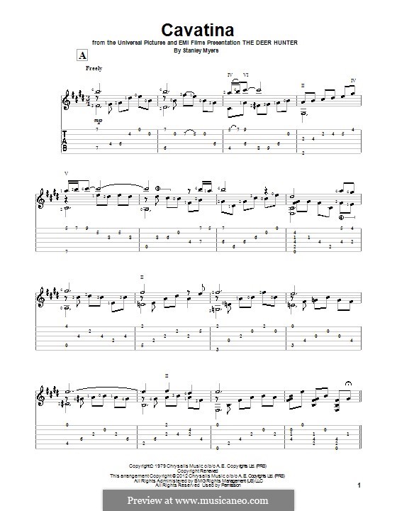 Cavatina (from The Deer Hunter): Para Guitarra by Stanley Myers