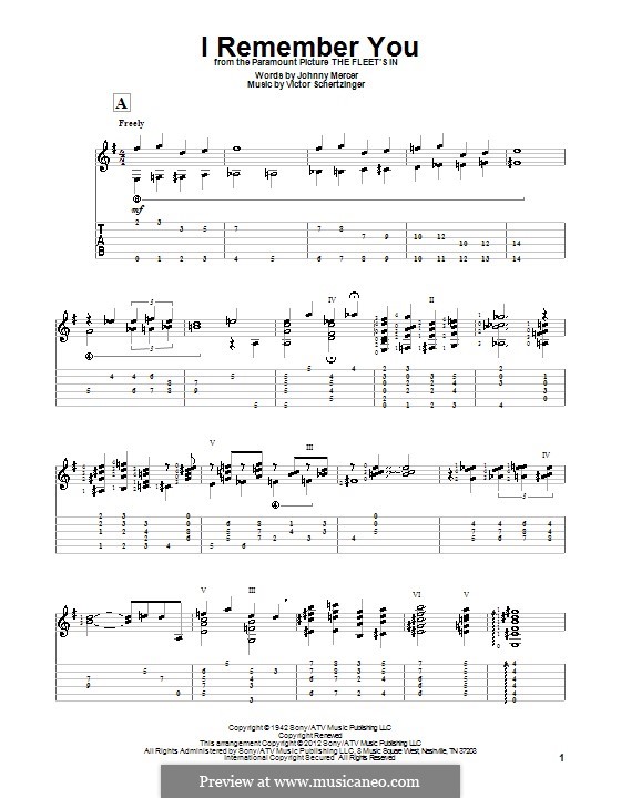 I Remember You (Diana Krall): Para guitarra com guia by Victor Schertzinger