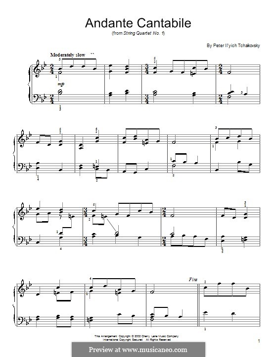 Movement II: arranjos para piano (Fragmento) by Pyotr Tchaikovsky