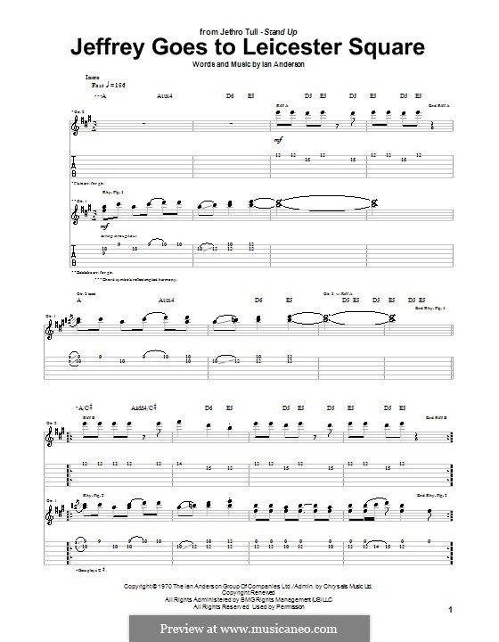 Jeffrey Goes To Leicester Square (Jethro Tull): Para guitarra com guia by Ian Anderson