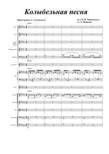 Six Romances, TH 95 Op.16: No.1 Cradle Song, for voice and orchestra by Pyotr Tchaikovsky