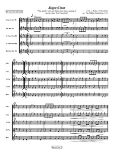 Act III, No.15 Hunter's Choir: For four (or five) saxophones by Carl Maria von Weber