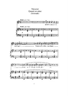 Quand on aime: para voz alta e piano by Jules Massenet