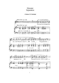Séparation: para voz alta e piano by Jules Massenet