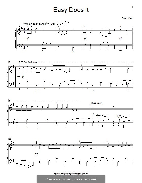 Easy Does It: Para Piano by Fred Kern