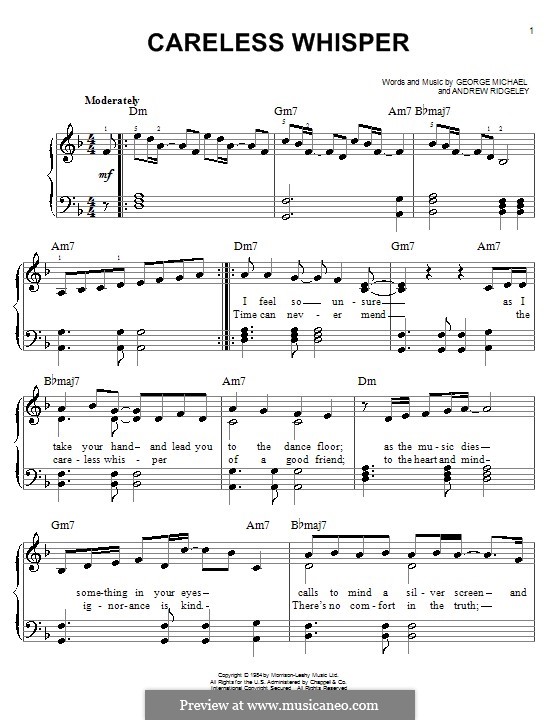 Careless Whisper: Para Piano by Andrew Ridgeley, George Michael