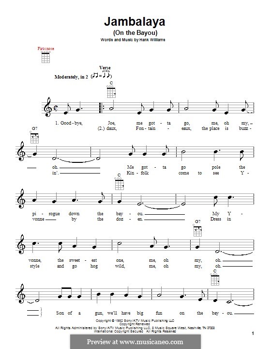 Jambalaya (On the Bayou) por H. Williams Partituras on músicaNeo