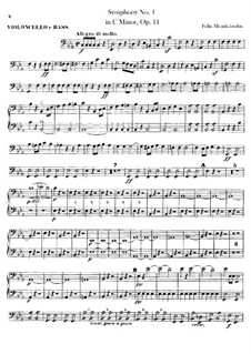 Symphony No.1 in C Minor, Op.11: Violoncelos e partes em contrabaixos  by Felix Mendelssohn-Bartholdy