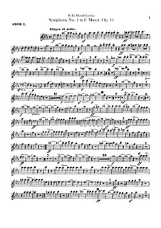 Symphony No.1 in C Minor, Op.11: parte de oboes by Felix Mendelssohn-Bartholdy