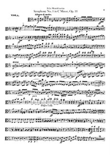 Symphony No.1 in C Minor, Op.11: parte violas by Felix Mendelssohn-Bartholdy