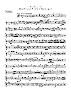 Concerto for Piano and Orchestra No.2 in D Minor, Op.40: parte clarinetas by Felix Mendelssohn-Bartholdy