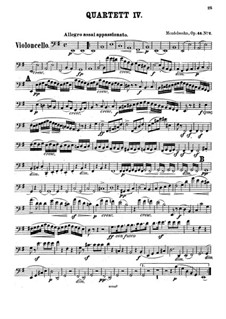 String Quartet No.4 in E Minor, Op.44 No.2: parte violoncelo by Felix Mendelssohn-Bartholdy