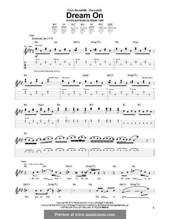 Dream On (Aerosmith): Para guitarra com guia by Steven Tyler
