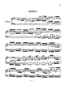 Suite No.5 in E Minor, BWV 810: para cravo by Johann Sebastian Bach