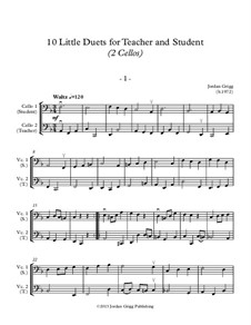 10 Little Duets for Teacher and Student: para dois violoncelo by Jordan Grigg