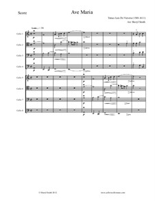 Ave Maria : For eight intermediate/advanced cellists (cello octet) by Tomás Luis de Victoria