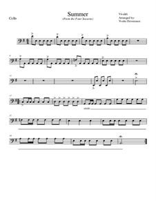 Violin Concerto No.2 in G Minor 'L'estate', RV 315: Movement I, for school string orchestra– cello part by Antonio Vivaldi