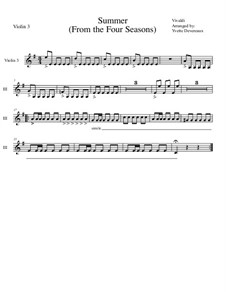Violin Concerto No.2 in G Minor 'L'estate', RV 315: Movement I, for school string orchestra –  violin III part by Antonio Vivaldi