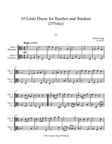 10 Little Duets for Teacher and Student: For two violas by Jordan Grigg