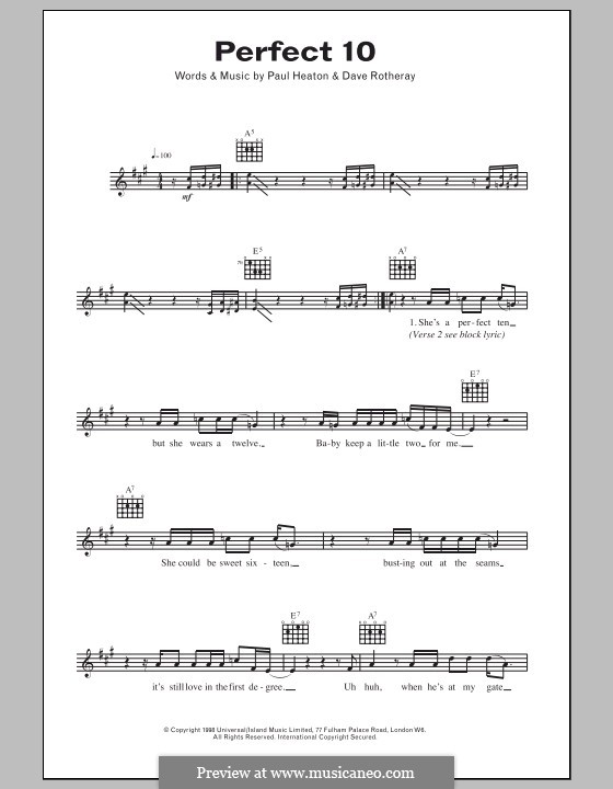 Perfect 10 (The Beautiful South): Letras e Acordes by David Rotheray, Paul Heaton