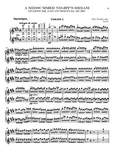 Incidental Music to Shakespeare's Play: violinos parte I by Felix Mendelssohn-Bartholdy
