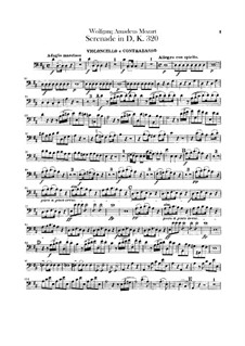 Serenade for Orchestra No.9 in D Major 'Posthorn', K.320: parte violoncelo e contrabaixo by Wolfgang Amadeus Mozart