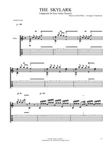 A Farewell to Saint Petersburg: No.10 The Lark, for guitar (tablature) by Mikhail Glinka