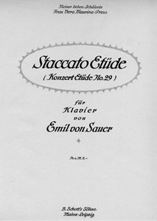 Concert Etudes: No.29 Staccato-Etüde by Emil von Sauer