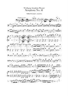 Symphony No.41 in C Major 'Jupiter', K.551: parte violoncelo e contrabaixo by Wolfgang Amadeus Mozart