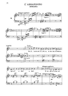 L'abbandono: Para vocais e piano by Vincenzo Bellini