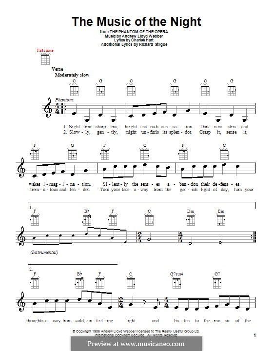 The Music of the Night, instrumental version: para ukulele by Andrew Lloyd Webber