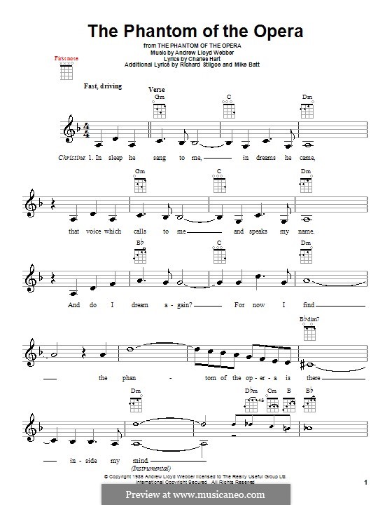 The Phantom of the Opera: para ukulele by Andrew Lloyd Webber