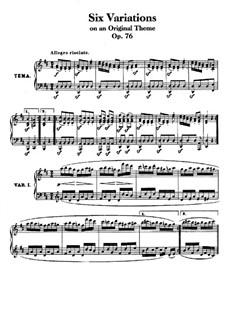 Six Variations on an Original Theme, Op.76: Para Piano by Ludwig van Beethoven