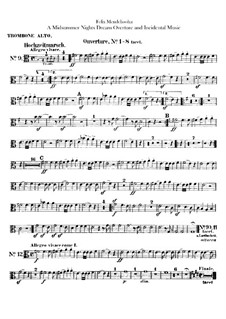 Incidental Music to Shakespeare's Play: Trombones and ophicleide part by Felix Mendelssohn-Bartholdy