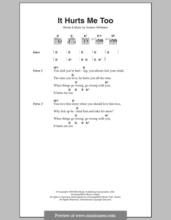 It Hurts Me Too (Eric Clapton): Letras e Acordes by Hudson Whittaker