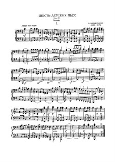 Six Pieces for Children, Op.72: para piano de quadro mãos by Felix Mendelssohn-Bartholdy