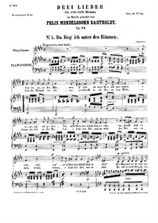Three Songs, Op.84: set completo by Felix Mendelssohn-Bartholdy