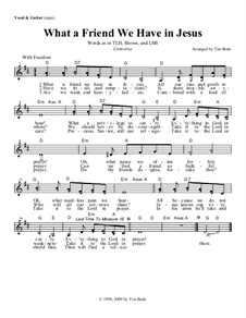 What a Friend We Have in Jesus: Guitar lead sheet in D by Charles Crozat Converse