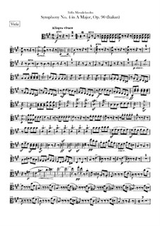 Symphony No.4 in A Major 'Italian', Op.90: parte viola by Felix Mendelssohn-Bartholdy