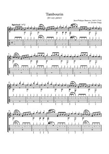 Tambourin in E Minor: facil para guitarra by Jean-Philippe Rameau