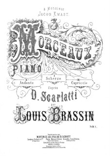 Three Pieces for Piano after Scarlatti: para um único musico (Editado por H. Bulow) by Louis Brassin