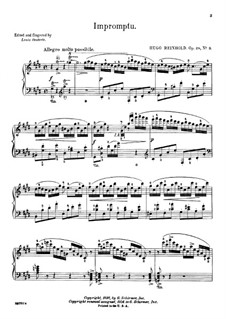 Impromptu in C Sharp Minor, Op.28 No.3: Para Piano by Hugo Reinhold