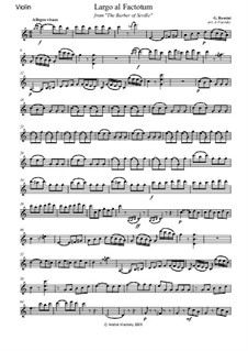 Largo al factotum: For string trio – parts by Gioacchino Rossini