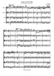 Largo al factotum: partes - para quarteto de cordas by Gioacchino Rossini