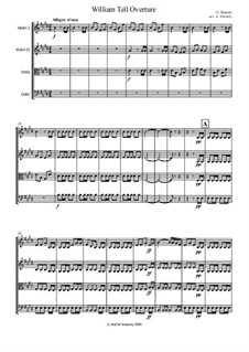 Overture: partes - para quarteto de cordas by Gioacchino Rossini